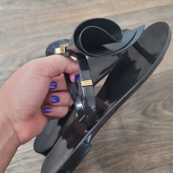 Melissa black big bow sandals size 5 - Picture 6 of 6